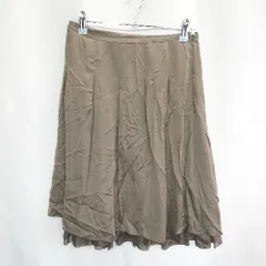 ◇ INDIVI インディヴィ 膝丈 フレア スカート サイズ38 ブラウン レディース E  【1407020039000】