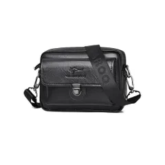 ブラック [Ｗｈａｔｎａ] 革 ミニショルダーバッグ メンズ ミニウエストバッグ ウエストポーチバイク用 pu レザー 男女兼用 ミニ斜め掛け ボディバッグ 胸バッグ ワンショルダー 軽量 ブラウン 黒 (黒)