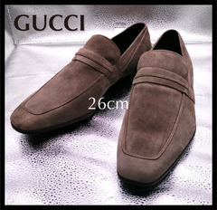 グッチ　GUCCI　アンドレア・フェリ　ゴート(山羊)スウェードローファー26cm　メンズ  88