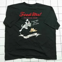 ◇ ⊂ TOM and JERRY イラスト刺繡入り 半袖 半袖Ｔシャツ サイズ4L ブラック系 レディース メンズ E  【1509100032236】