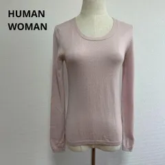 HUMAN WOMAN ヒューマンウーマン 長袖 ニット ピンク ウール S