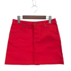 PEARLY GATES パーリーゲイツ ミニスカート サイズ:1 インナーパンツ付き スマイル刺繍 ゴルフウエア    レッド レディース / 240002231163