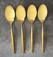 【アウトレット品】Cutipol クチポール MOON マットゴールド グルメ スプーン 4点セット
