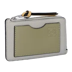 ロエベ LOEWE コインケース カードケース コインカードホルダー C660Z40X07 5666 SHELL GREY/EUCALYPTUS 小銭入れ フラグメントケース 【お取り寄せ】