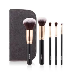 SIXPLUS シックスプラス 5本メイクブラシセット 貴族ゴールド クラシックシリーズ メイクブラシ 化粧ブラシ エレガンス 柔らかい 化粧ポーチ付き ブラックゴールド