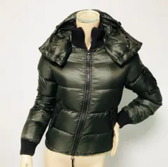 DUVETICA★デュベティカ・レディース ニットリブ フード付き シャイニーナイロン ダブルジップ ダウンジャケット(40)レディースダウンジャケット 秋冬物 ブランド アウター ジャケット