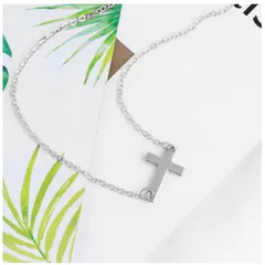ネックレス シルバー 韓国 メンズ レディース ユニセックス横向き 十字架