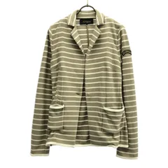 Les Copains レコパン イタリア製 ボーダー ロゴワッペン コットンジャケット 38 ベージュ レディース 古着