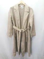 ■ ◎ nano universe ナノ ユニバース ポケットあり 長袖 ガウンコート サイズ36 ベージュ レディース E  【1404240021181】