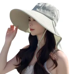 【★数量限定★】[VaTcsAxg] UVカット 帽子 レディース 日焼け防止 つば広帽子 小顔効果 折りたたみ 日除け帽子 大きいサイズ 完全遮光 通気性 紫外線対策 ハット あご紐 アウトドア 通勤 自転車 登山 海辺 旅行 農作業 春夏