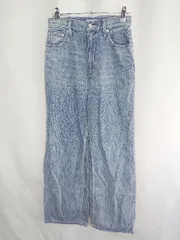 ◇ EVRIS ダメージ加工 ストレートデニムパンツ サイズＭ ライトブルー レディース E  【1408060068302】