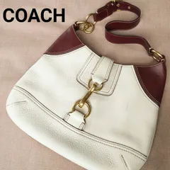 【希少レア品】COACH コーチ ワンショルダー ジャッキー ショルダーバッグ レザー 紫×ホワイトベージュ 金具