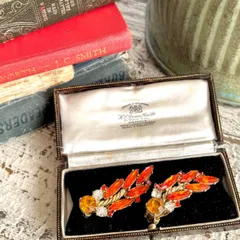 【イヤリング】USヴィンテージ マンダリンオレンジ エッジ感