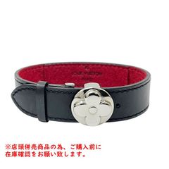美品 VUITTON ヴィトン モノグラム グッドラック ブレスレット 黒x赤 