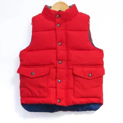 ギャップ ダウンベスト ジャケット アウター 中綿入り 前ボタン キッズ 男の子用 110サイズ レッド GAP 【中古】