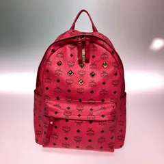◎◎MCM エムシーエム ロゴグラム スタッズ ヴィセトス リュック サーモンピンク
