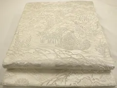 平和屋着物◎六通柄袋帯　花鳥文　銀糸　正絹　逸品　AAAV3195dt