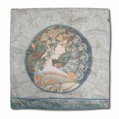 岡重 OKAJIMA 象エレファント花柄刺繍 シルクストール 新品未使用 箱