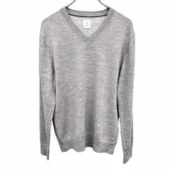 古着 ギャップ GAP 薄手 ニット セーター Vネック 長袖 無地 プルオーバー メリノエクストラウール100% S ヘザーネイビー 杢紺 レディース