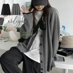ニットカーディガン レディース ゆったり 長袖 ニットアウター V 韓国風 シンプル ネック 羽織 秋冬 ニットトップス ant4y871511