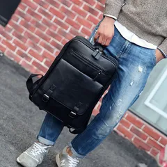 スクエア型　リュック 通勤 通学　撥水 自立　オシャレ シンプル　ノートPC　ノートパソコン パソコン バックパック リュックサック　出張 大容量　仕事　勉強　男女共用　メンズ ＆レディース　ブラック