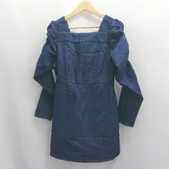 ◇ ⊇ apres jour アプレジュール フロントジッパー 長袖 ミニ ワンピース サイズフリー インディゴブルー レディース E  【1504240016047】