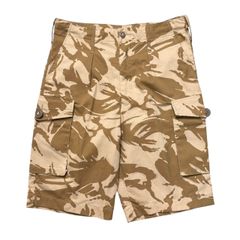 美品 W33 イギリス軍 実物 ハーフパンツ カーゴパンツ デザートDPMカモ デザートカモ 膝下丈 ブラウン ベージュ