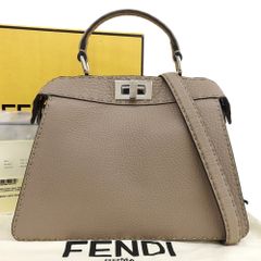 【本物保証】 箱・布袋・保付 超美品 フェンディ FENDI セレリア ピーカブー ISeeU スモール 8BN327 ADYLF1EEM 2WAYバッグ レザー グレー