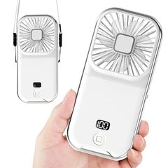 即納：Dealswin ハンディファン 携帯扇風機 ハンディ扇風機 手持ち扇風機 4段階風量調節 手持ち 卓上 首掛け スタンド機能 Type-c充電式 持ち運び便利 折り畳み 静音 軽量 小型 強風 ミニ USB扇風機 花火大会 スポーツ観戦 プレゼント 1
