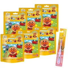 新品 【キッズもママも嬉しい みんなでおでかけ編 キャラクター バスボール 歯ブラシ アンパンマン バンダイ 1本付き】 【６個セット】バスボム