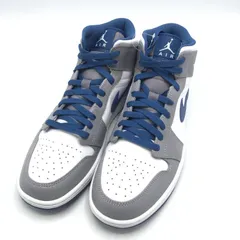 【中古】NIKE Air Jordan 1 Mid True Blue スニーカー 28.5cm DQ8426-014 グレー ブルー ホワイト ナイキ[10]