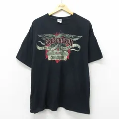 XL/古着 半袖 ビンテージ ロック バンド Tシャツ メンズ 00s エリックチャーチ 大きいサイズ コットン クルーネック 黒 ブラック  24feb27 - メルカリ