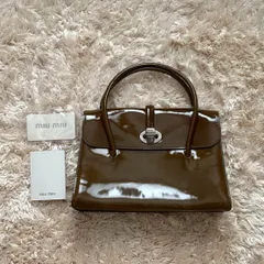【希少カラー❗️】miumiu archive ハンドバッグ　刻印ロゴ　ブラウン 希少❗️】miumiu ハンドバッグ ショルダーバッグ ブラウン 鍵