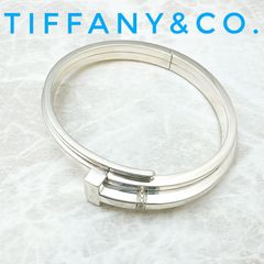 美品🌟Tiffany＆Co. Tスクエア ラップ ダイヤモンド ブレスレット バングル 約17.5cm U