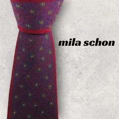 【6541】良品！ミラショーン　ネクタイ　レッド系