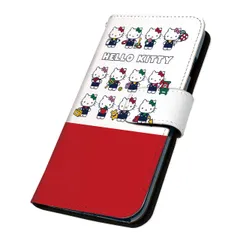 サンリオ 正規品 ハローキティ iPhone 17 ケース 手帳型 スマホケース [デザイン:5.立ち姿(wh×re)/マグネットハンドあり] SANRIO キティ