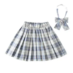 ☆ タイプD ☆ 140cm ☆ キッズ プリーツ スカート リボンタイ 2点セット gsk6027 女の子 キッズ プリーツスカート スクールスカート ミニスカート スカート ボトムス チェック柄 子供 子ども 卒業式 入学式 リボンタイ 2点セット