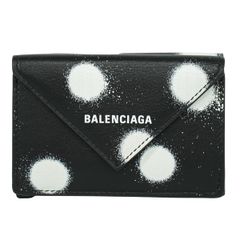 本物 バレンシアガ BALENCIAGA ペーパーミニ ドット 三つ折り 折財布  
