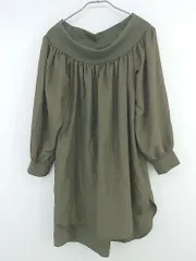 ◇ LUCA/LADY LUCK LUCA 大人女子 シンプル 長袖 膝丈 ワンピース  カーキ レディース P 1307250006486のサムネイル