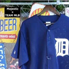 マジェスティック MLB USA製 ゲームシャツ XL ネイビー ブランド