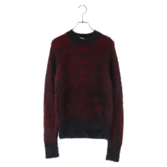 SAINT LAURENT PARIS (サンローランパリ) 18AW ウールナイロンクルーネックニットセーター ブラック/レッド 480933のサムネイル