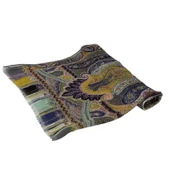 ETRO(エトロ) ストール(ショール)美品  - 黒×ピンク×マルチ ペイズリー柄 シルク