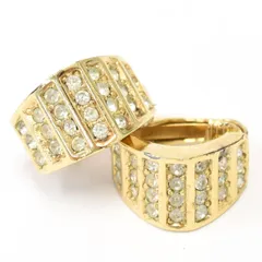 【中古】クリスチャンディオール イヤリング ラインストーン GP ゴールド Christian Dior