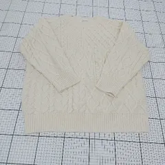 ◇ ⊇ LOWRYS FARM ローリーズファーム 長袖 ケーブルニット セーター サイズL アイボリー系 レディース E  【1509300005108】