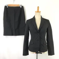 美品/日本製★COMME CA ISM【コムサイズム】春夏スカートスーツ【上S/下M/レディース/黒/black】背抜き/シングルジャケット/セットアップ/Jacket◆BJ059-b