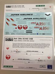 DRAWデカール #20-A350-16B JAL A350-900 JA02XJ 1/200 スケールデカール
