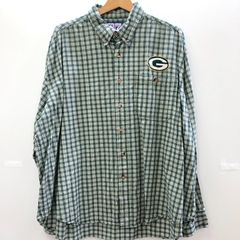NFL GAME DAY エヌエフエル グリーンベイバッカーズ ヴィンテージ 長袖シャツ　ボタンダウンシャツ ロゴワッペン 90’s パキスタン製 メンズ 2XL 90年代 グリーン