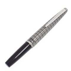 PILOT パイロット エリート 万年筆 18KWGペン先 ショート軸 格子柄 シルバー×ブラック【いおき質店】