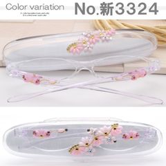 デコ 老眼鏡 シニアグラス フラワー 飾り パープル ピンク レディース プラスチック おしゃれ 日本の工房で飾りを取り付け ハンドメイド デコレーション スマート ケース付き 1.0 1.5 2.0 2.5 3.0 3.5 No.DECORE.新3324