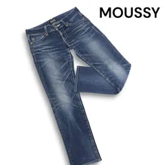 MOUSSY マウジー USED加工♪ ホワイトステッチ ストレッチ パウダー スキニー デニム パンツ Sz.26　レディース 日本製